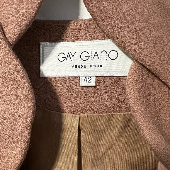 Gay Giano Wool Blazer Fun Twist Neckline Size 42 US Small - Picture 4 of 8